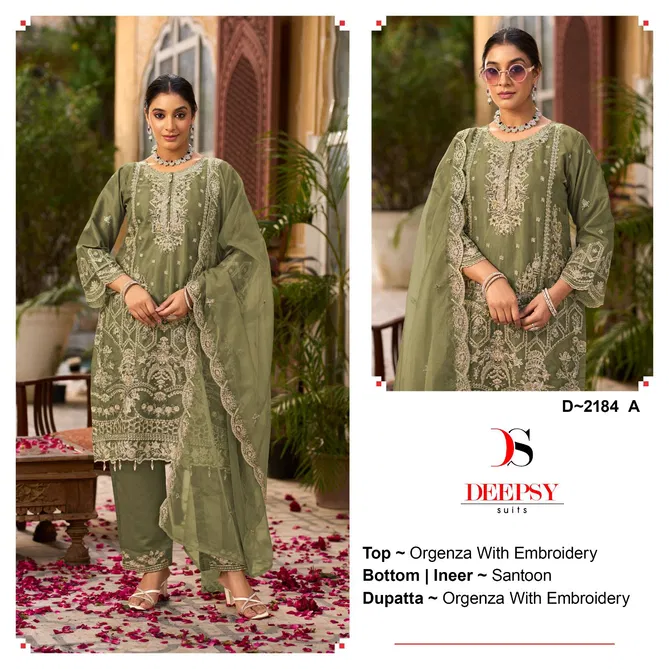 D 2184 A To D By Deepsy Organza Pakistani Suits Wholesale Shop In Surat